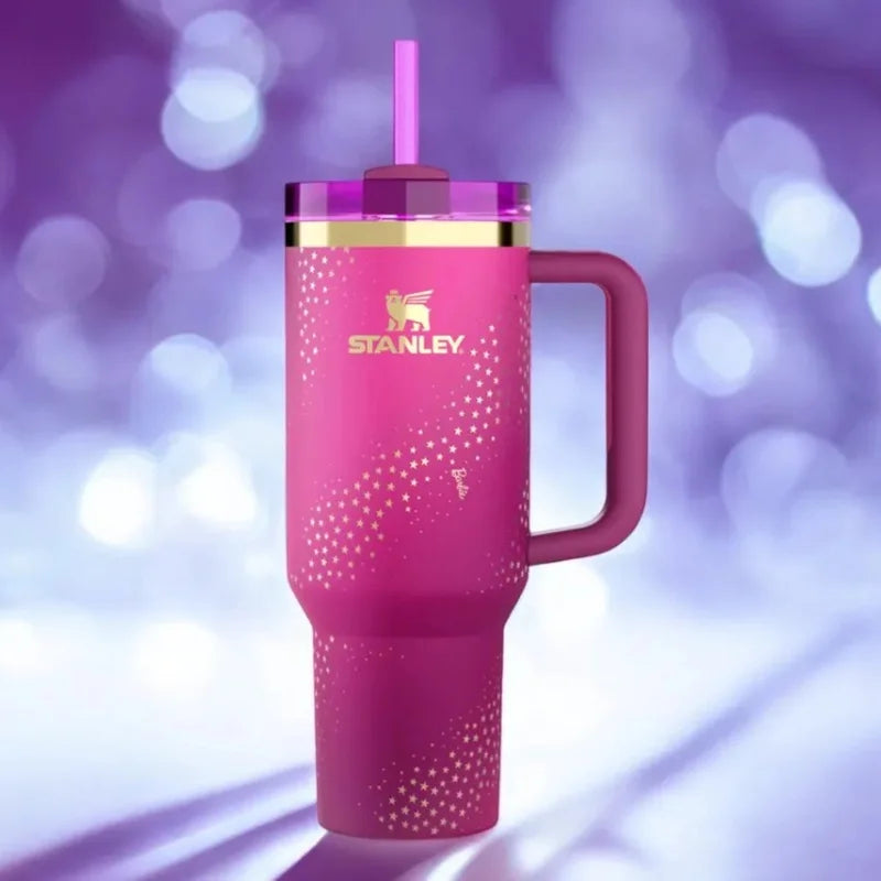 Super Star Pink Stylish Stanley Barbie Tumbler | H2.0 Tumbler 1.18L Limited Edition Double Wall Vacuum Insulated